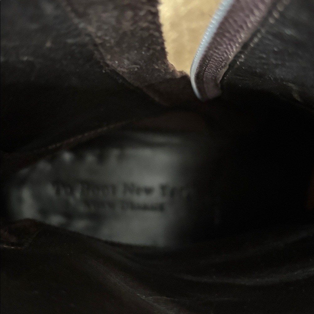 Men’s To Boot New York Dark Brown Waxed Suede Plain Toe Side Zip Boot - Picture 9 of 12